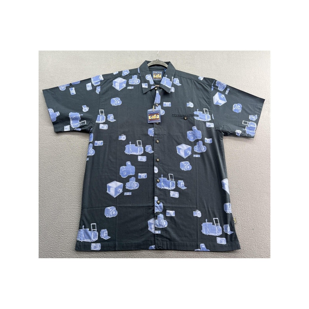 VTG McNeel Palmer Clubhouse Shirt Mens M Camera Print Cotton Button Up NWT